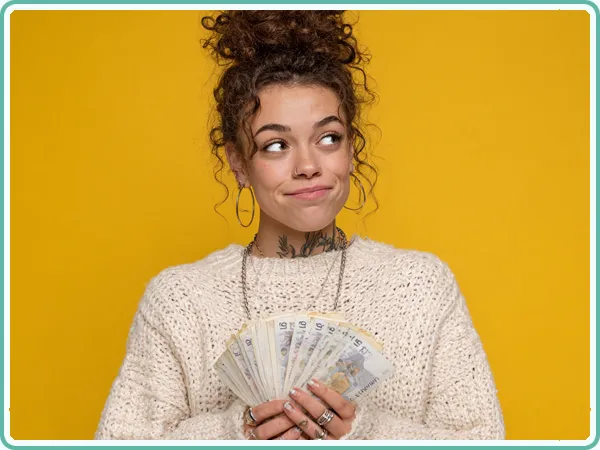 Female TikToker Counting Money